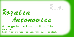 rozalia antonovics business card